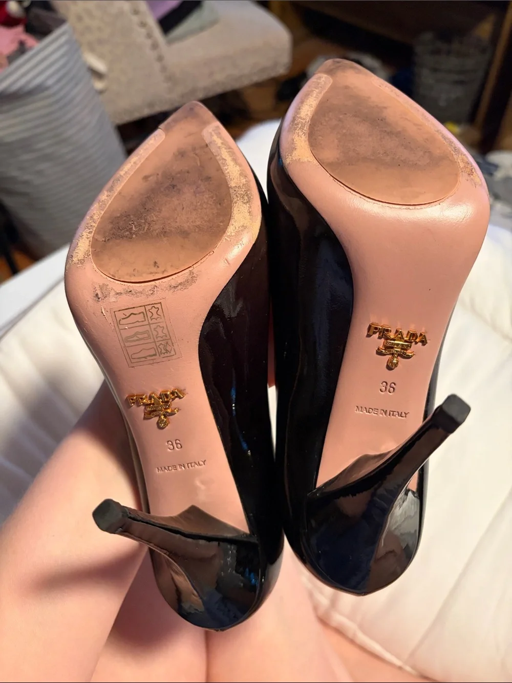 Prada High Heel Pumps in Dark Brown Black Ombré Patent - 36